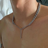 Y-Shaped Chain Necklace ArtsKoreanMan