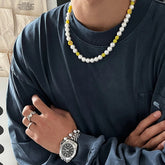 Yellow Beads Pearl Necklace ArtsKoreanMan