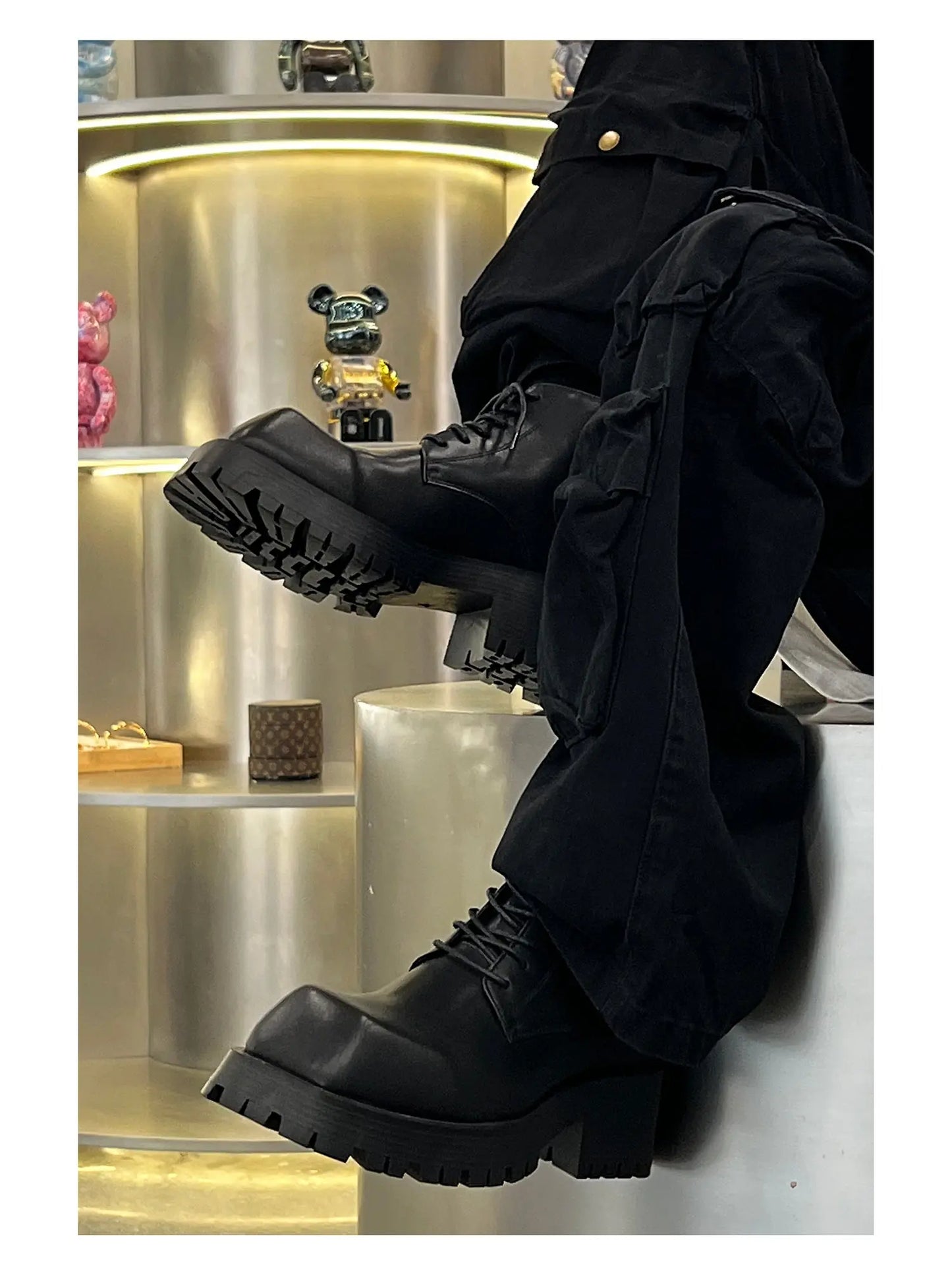 【Hot!】Short Square Toe Leather Shoes ArtsKoreanMan