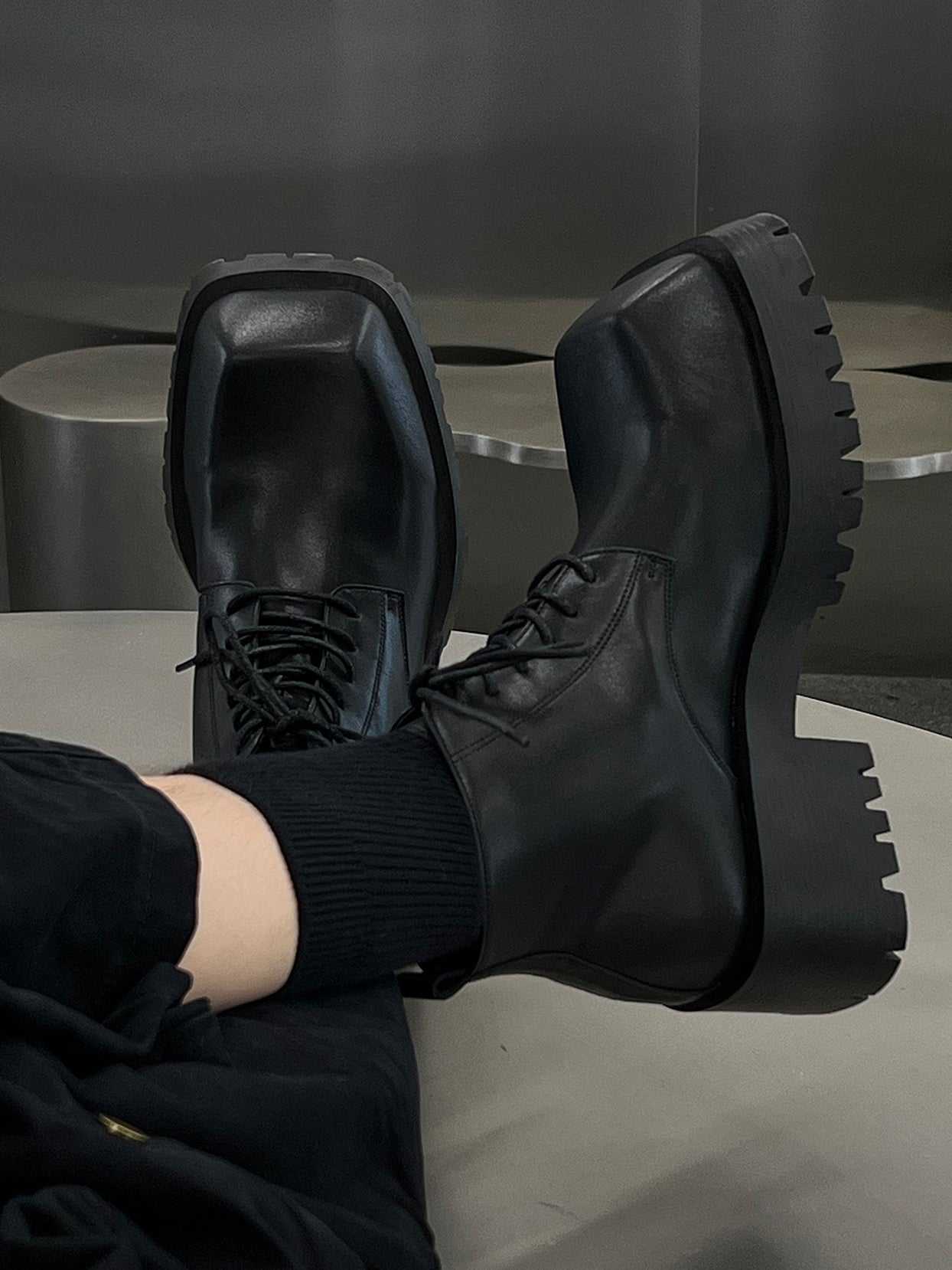 Hot!】Short Square Toe Leather Shoes – ArtsKoreanMan