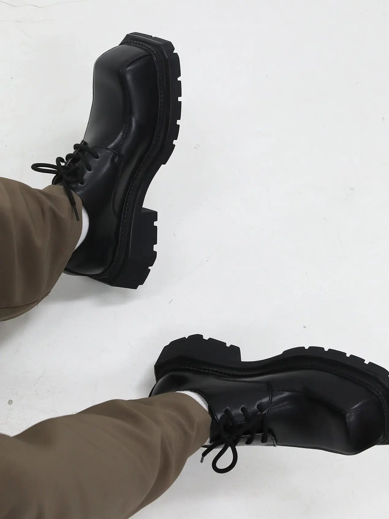 【HOT!】Black Square Toe Leather Shoes ArtsKoreanMan