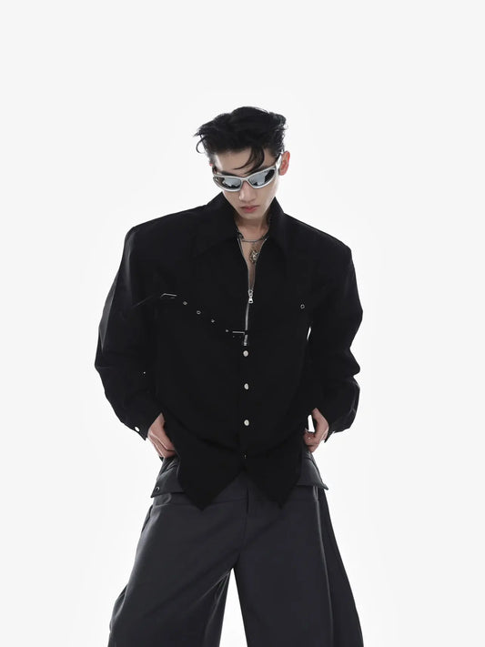 【23s Mar.】Zip Long Sleeve Camisole Shirt ArtsKoreanMan