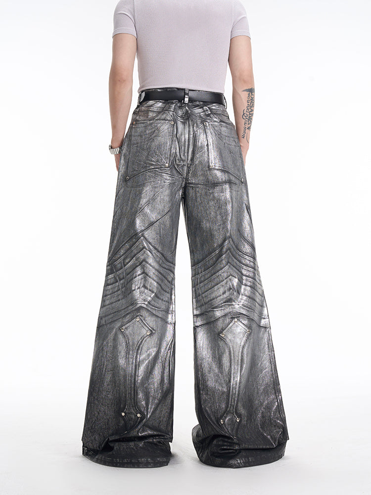 【25s Mar.】Silver Coated Deconstructed Jeans