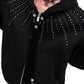 【24s Oct.】Rhinestone Detachable Tie Design Hoodie