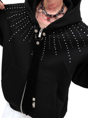【24s Oct.】Rhinestone Detachable Tie Design Hoodie ArtsKoreanMan