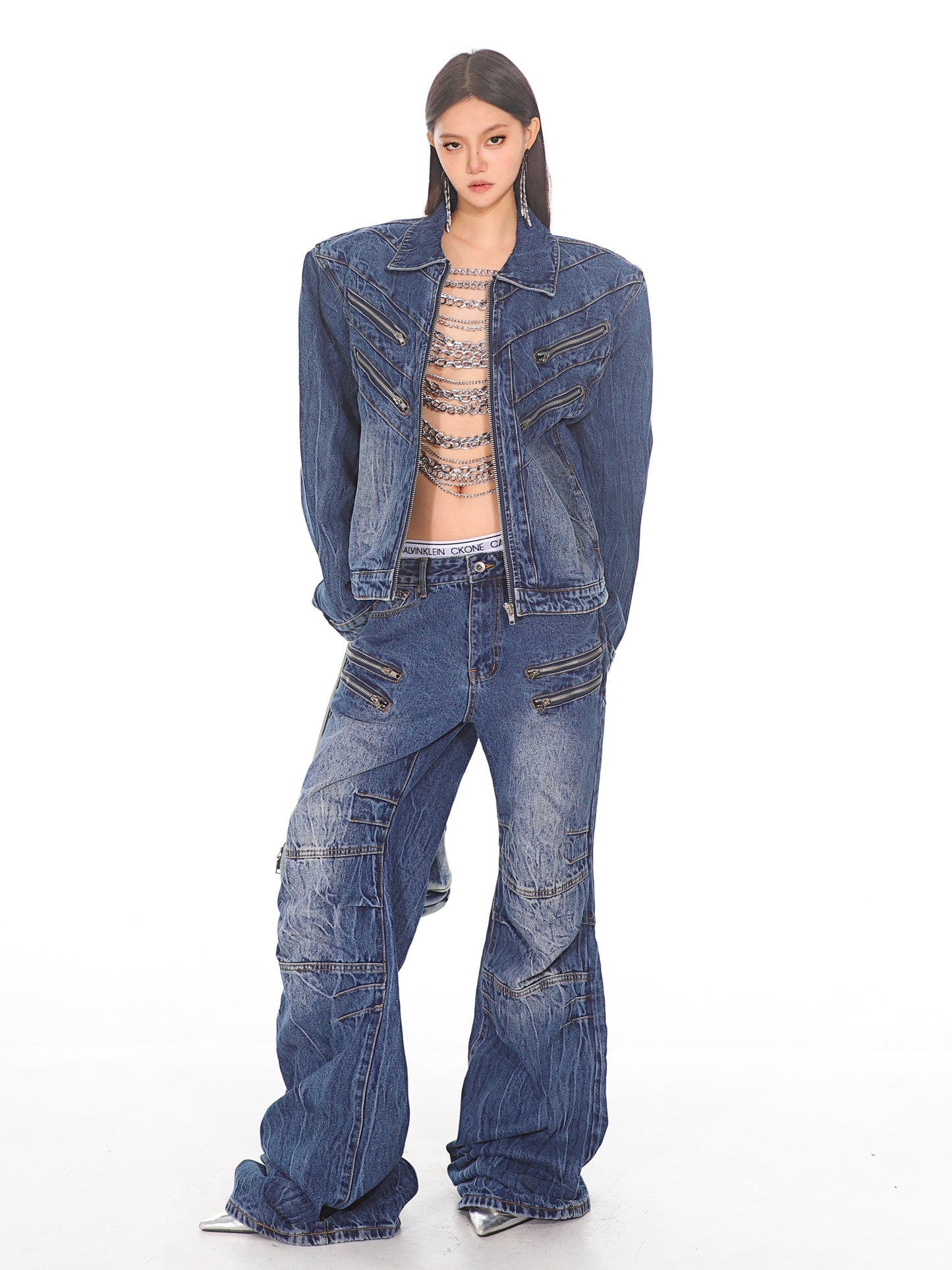 【24s Sep.】Gradient Washed Distressed Denim Jacket