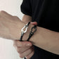 Leather Braided Horseshoe Clasp Bracelet