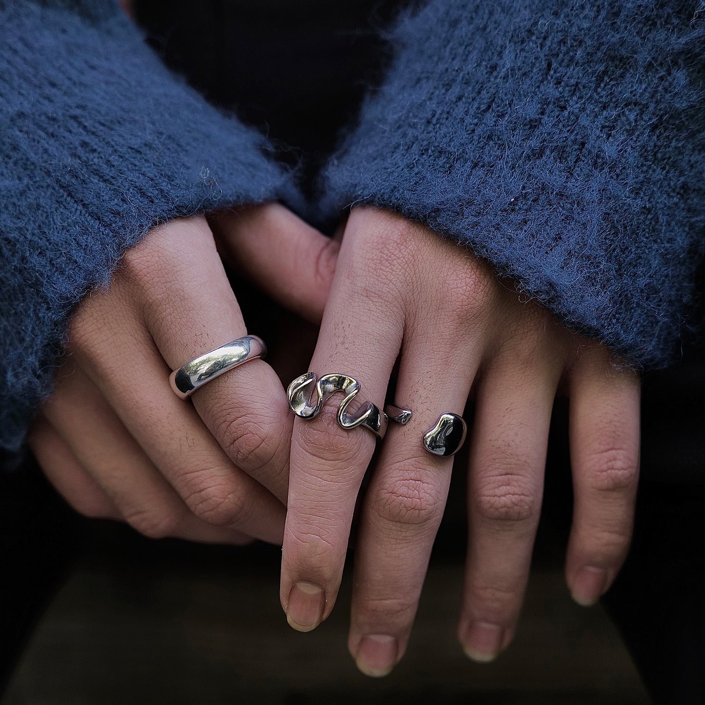 Liquid Shaped Minimalist Ring