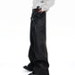 【25s Aug.】Structured Croc-Patch Wide-Leg Trousers