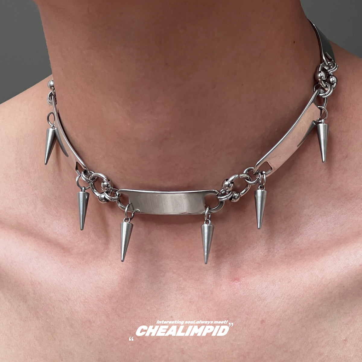 Punk Metal Rivet Necklace