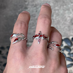 Irregular Blood Red Solution Ring