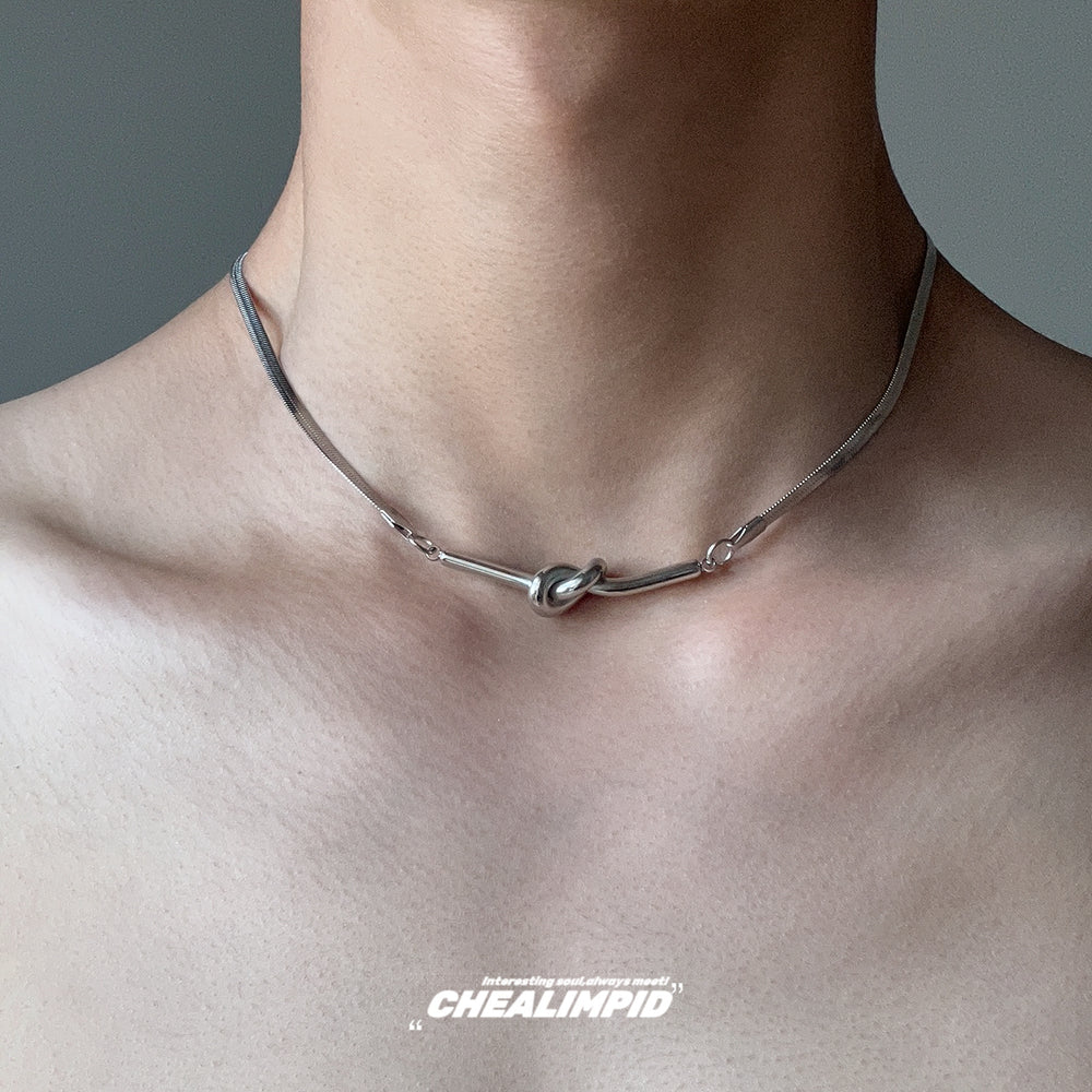 Simple Twisted Dnake Bone Necklace ArtsKoreanMan