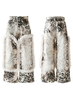 【25s Nov.】Leopard Print Plush Patchwork Jeans