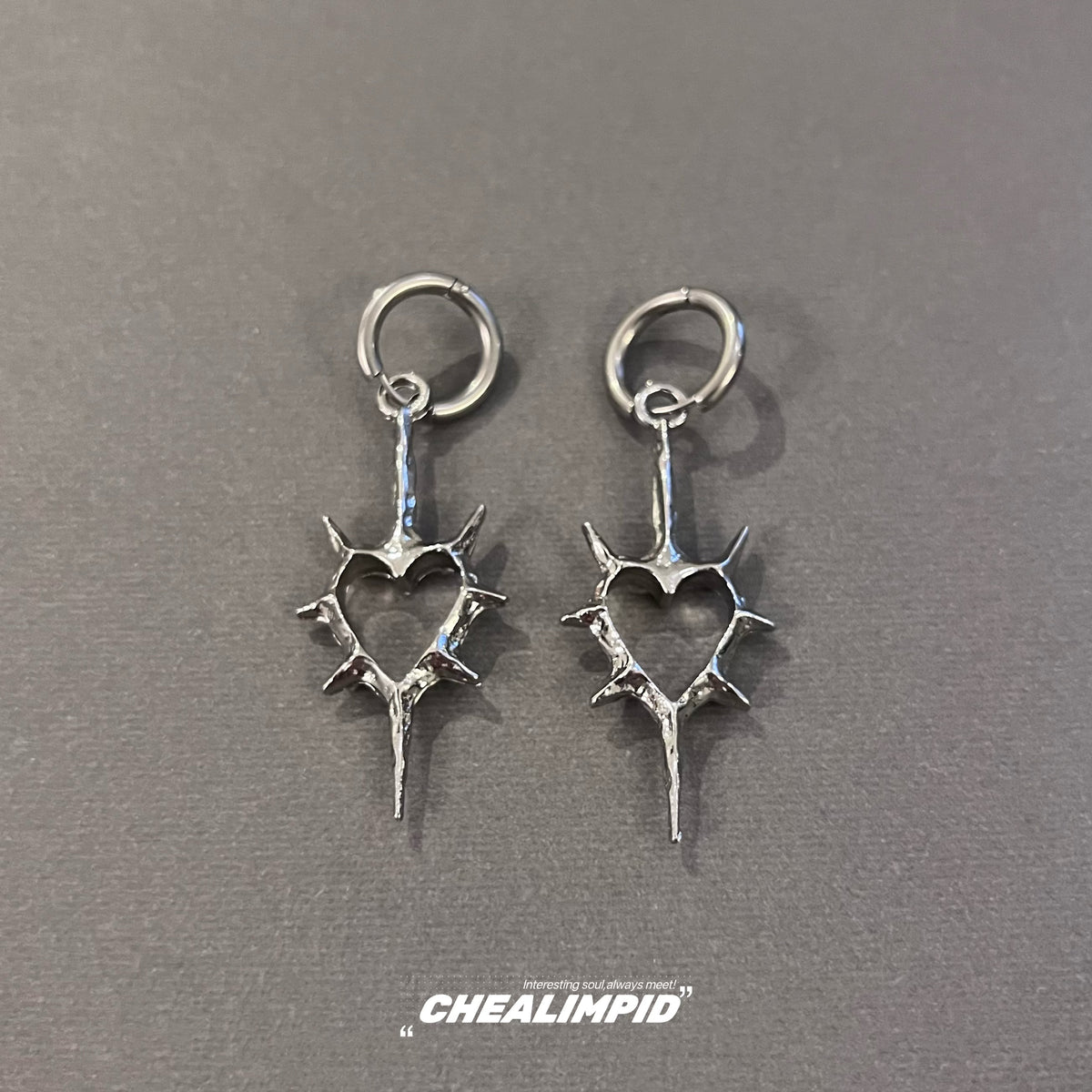 Thorn Hollow Heart Earrings