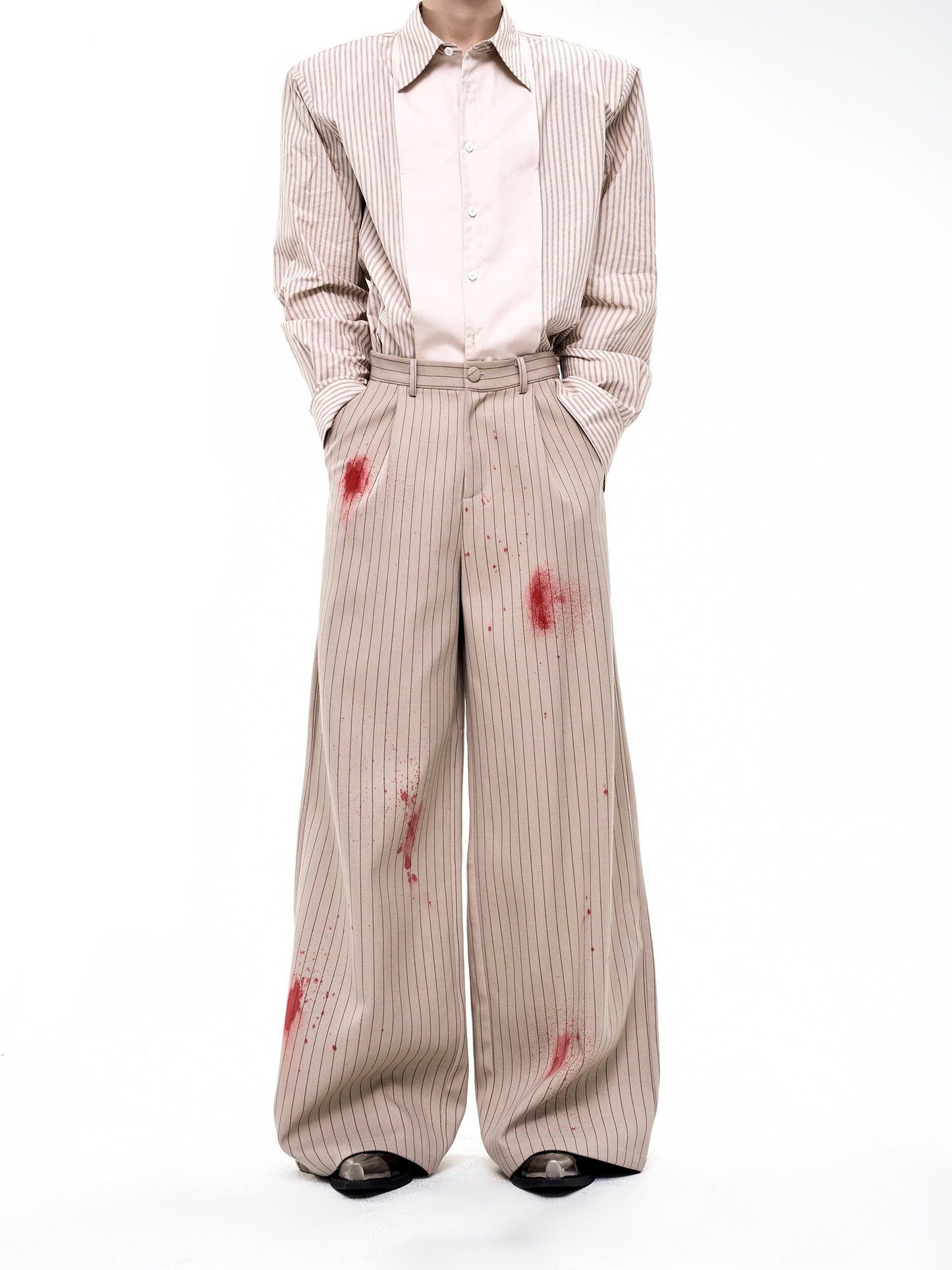 【25s Oct.】Elegant Bloodstained Vertical Striped Suit/Pants