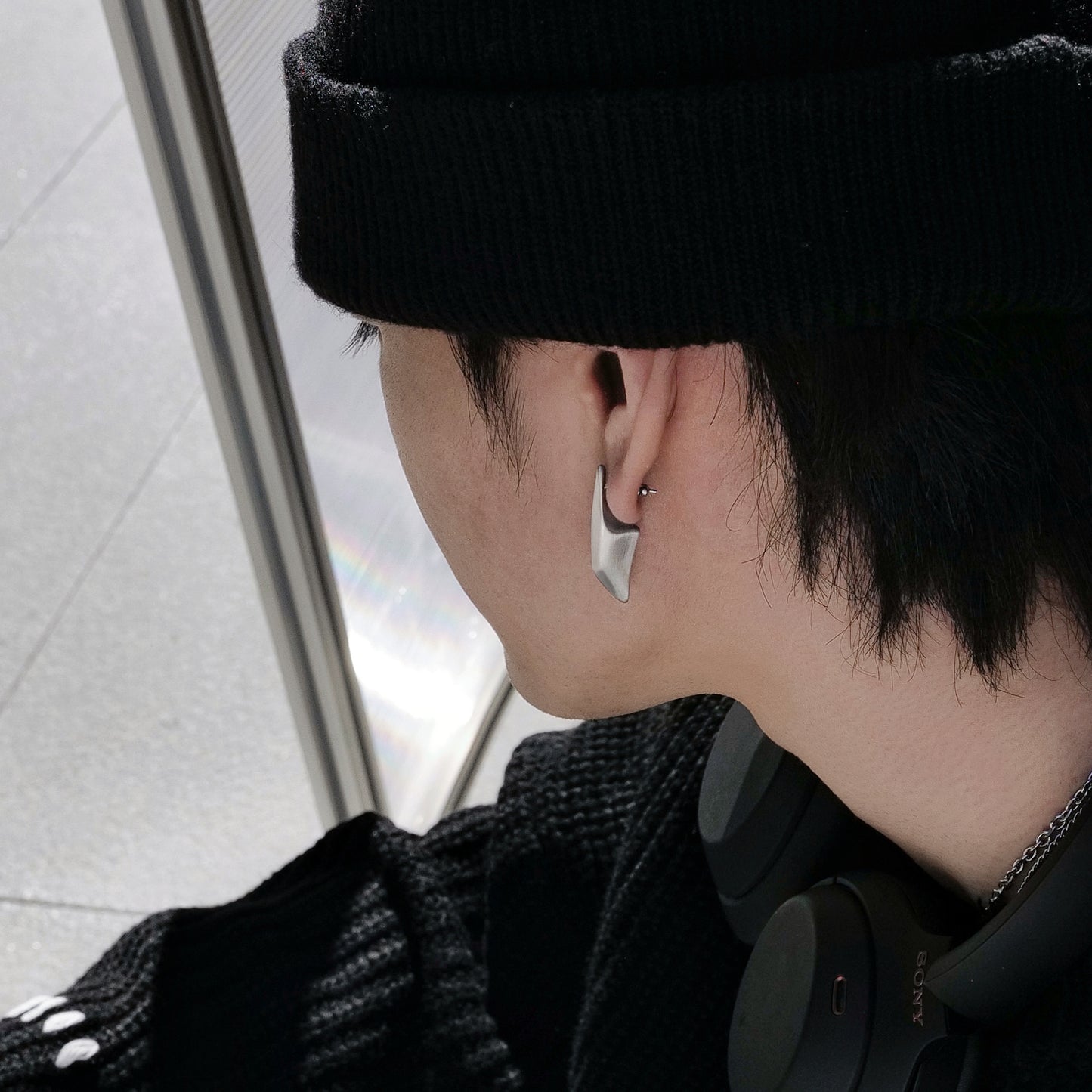 Metal Diamond Blade Earrings