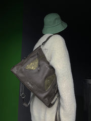 Retro Color-blocked Crossbody/Backpack ArtsKoreanMan