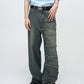 【23s December.】Designed Distressed Washed Patchwork Jeans