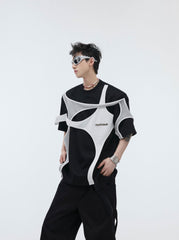 【24s April.】Double Layer Patchwork Design T-shirt ArtsKoreanMan
