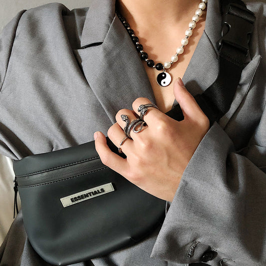 Dark Wind Snake Pattern Ring