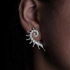 Fashionable Silver Conch Earrings