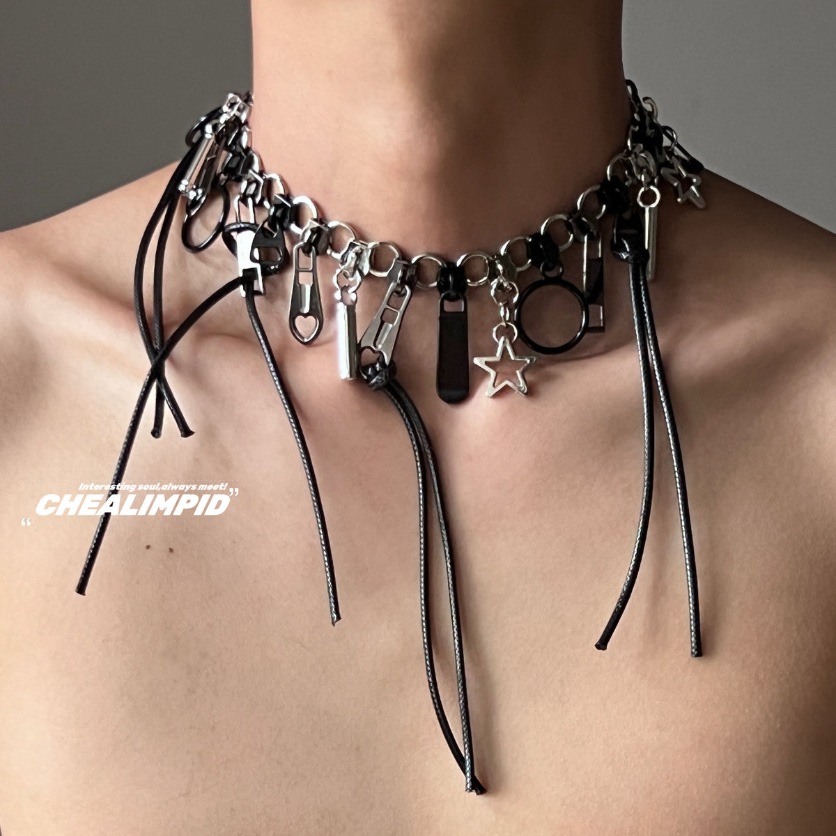 Zippered Irregular Multi-Element Punk Necklace