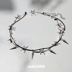 Thorn Wrap Punk Metal Rivet Necklace