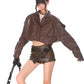 【24s Oct】American Retro Pleated Short Leather Jacket