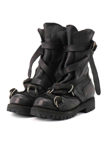 Dark Eetro Distressed Lace-up Martin Boots