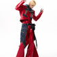 【25s Oct.】Denim Patchwork Red Leather Jacket/Double Waist Leather Pants