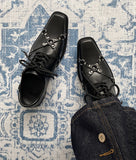 Dark Punk Style Lace-up Leather Shoes