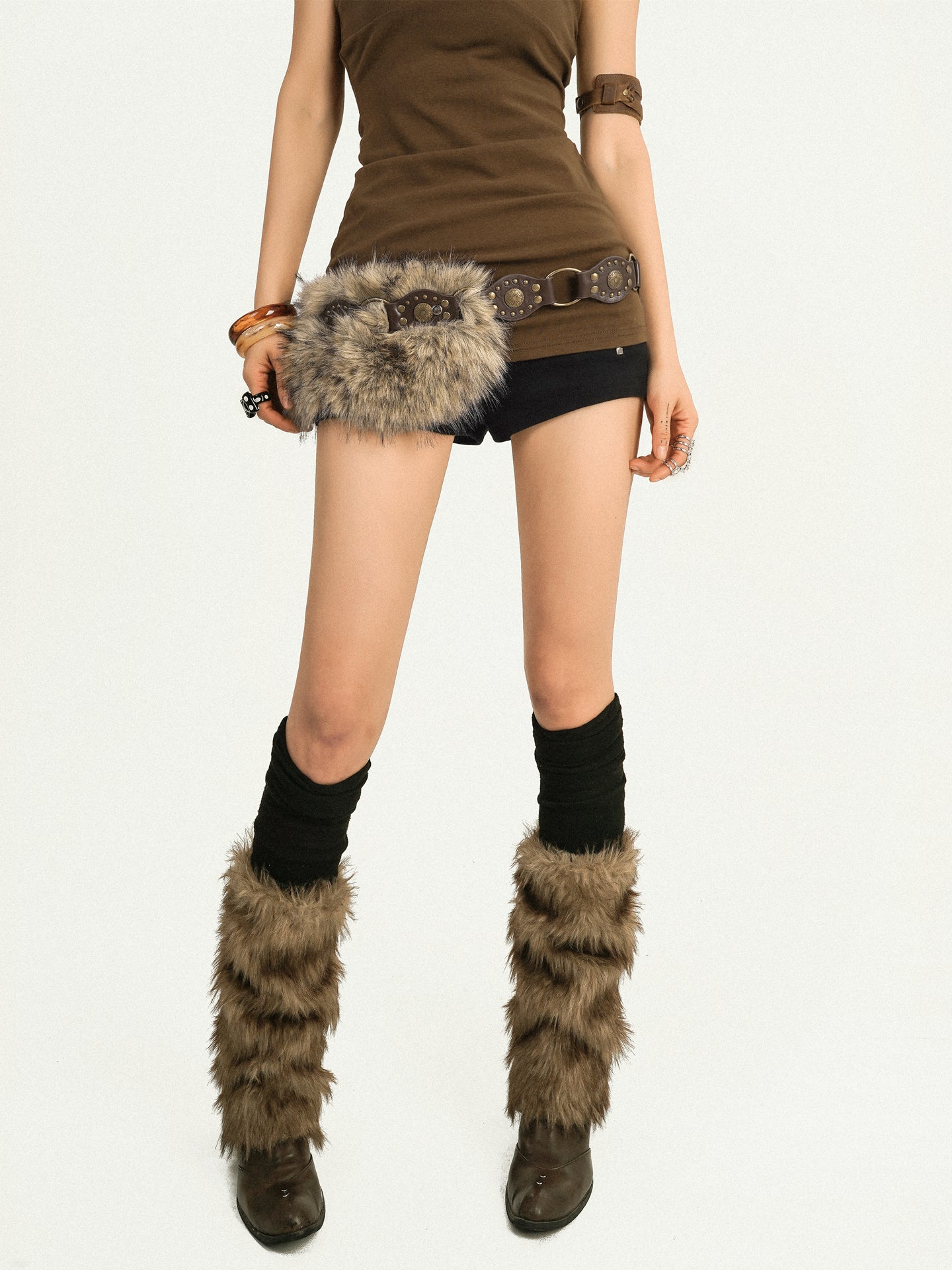 Retro Gypsy Rivet Plush Belt