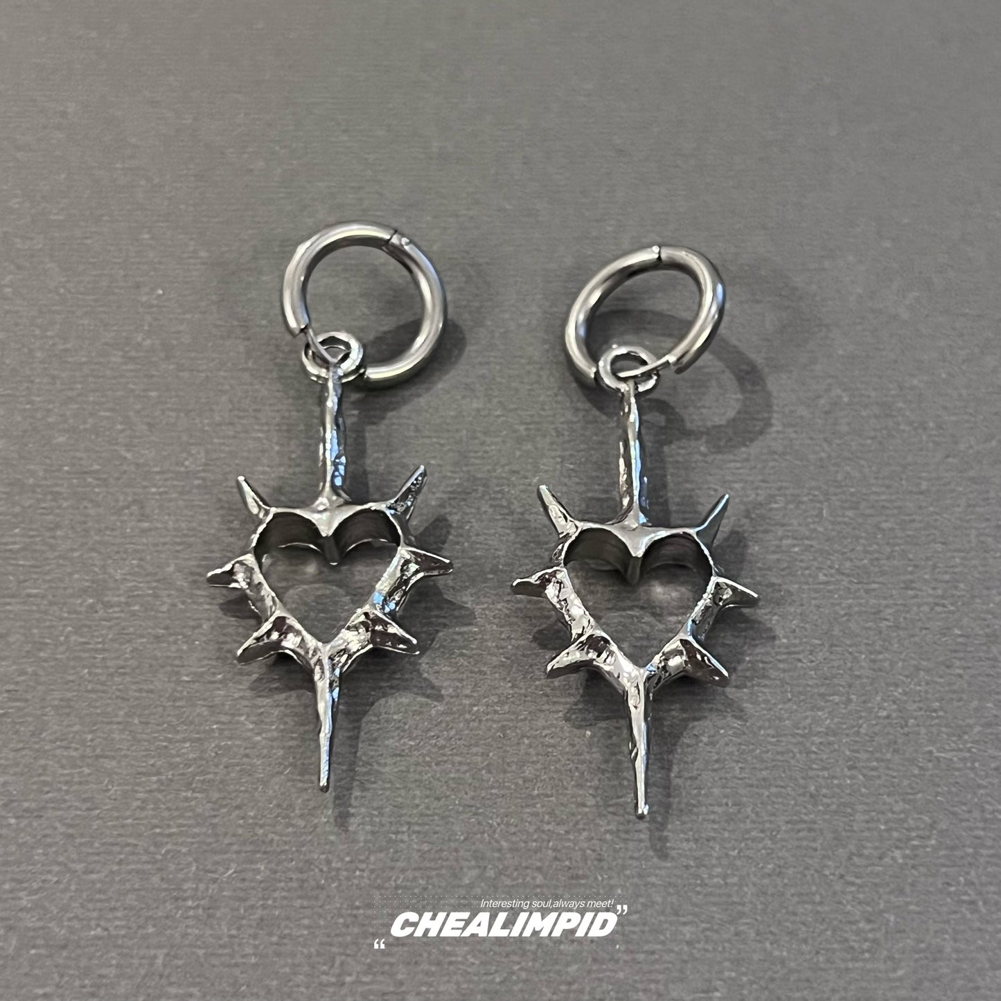 Thorn Hollow Heart Earrings