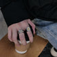 Silver-plated Gold Letter Totem Titanium Steel Ring