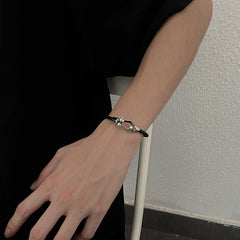 Leather Braided Horseshoe Clasp Bracelet