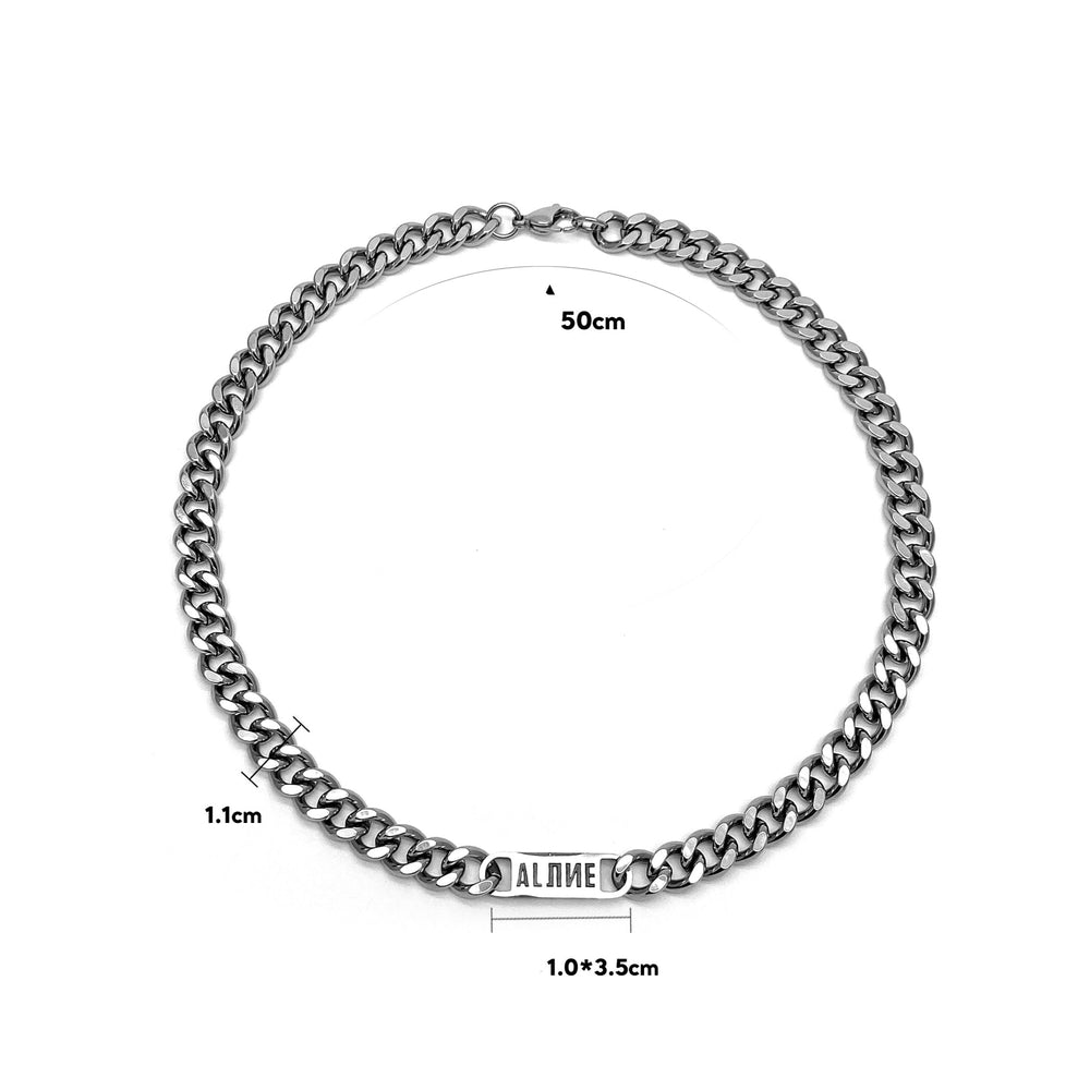 Trendy Letters Cuban Titanium Steel Necklace ArtsKoreanMan