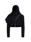 【25s Sep.】Wizard Hat Deconstructed Diagonal Zipper Hoodie