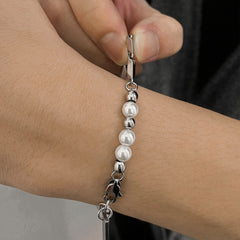 Vintage Pearl Titanium Steel Bracelet