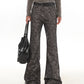 【23s December.】Hot Girl Leather Texture Slim Flare Pants