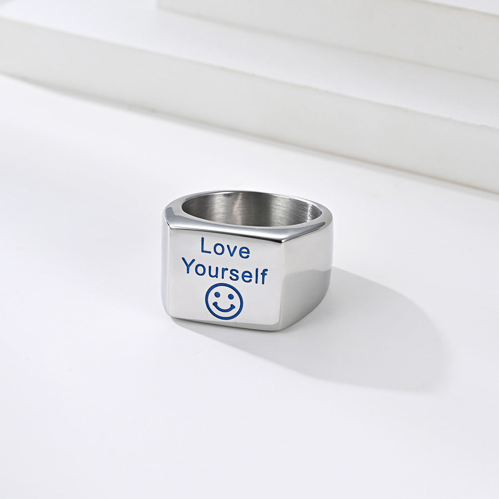 'Love Yourself' Letter Ring