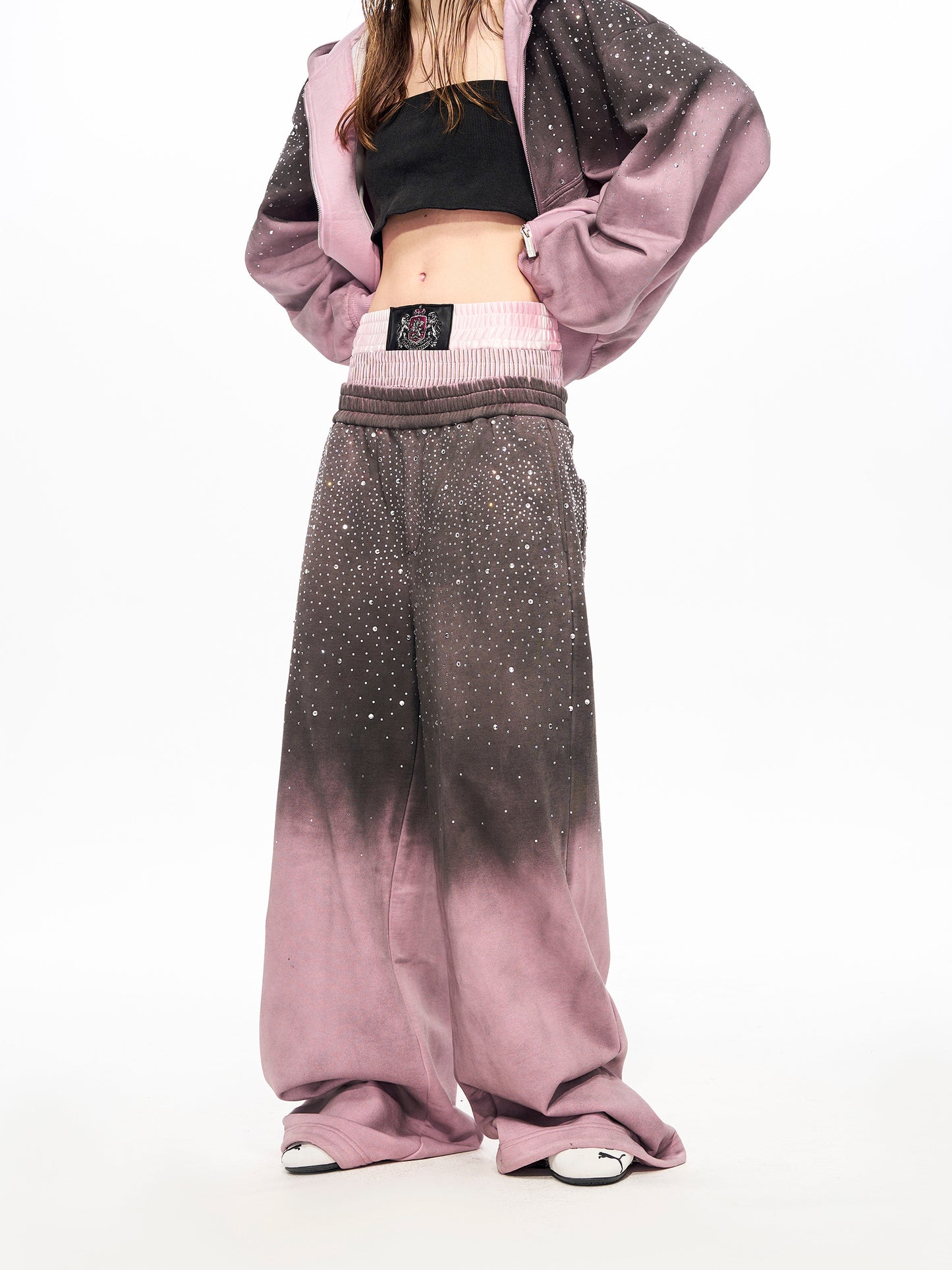 【25s Nov.】Stellar Rhinestone Thick Hooded Sweatshirt/Pants