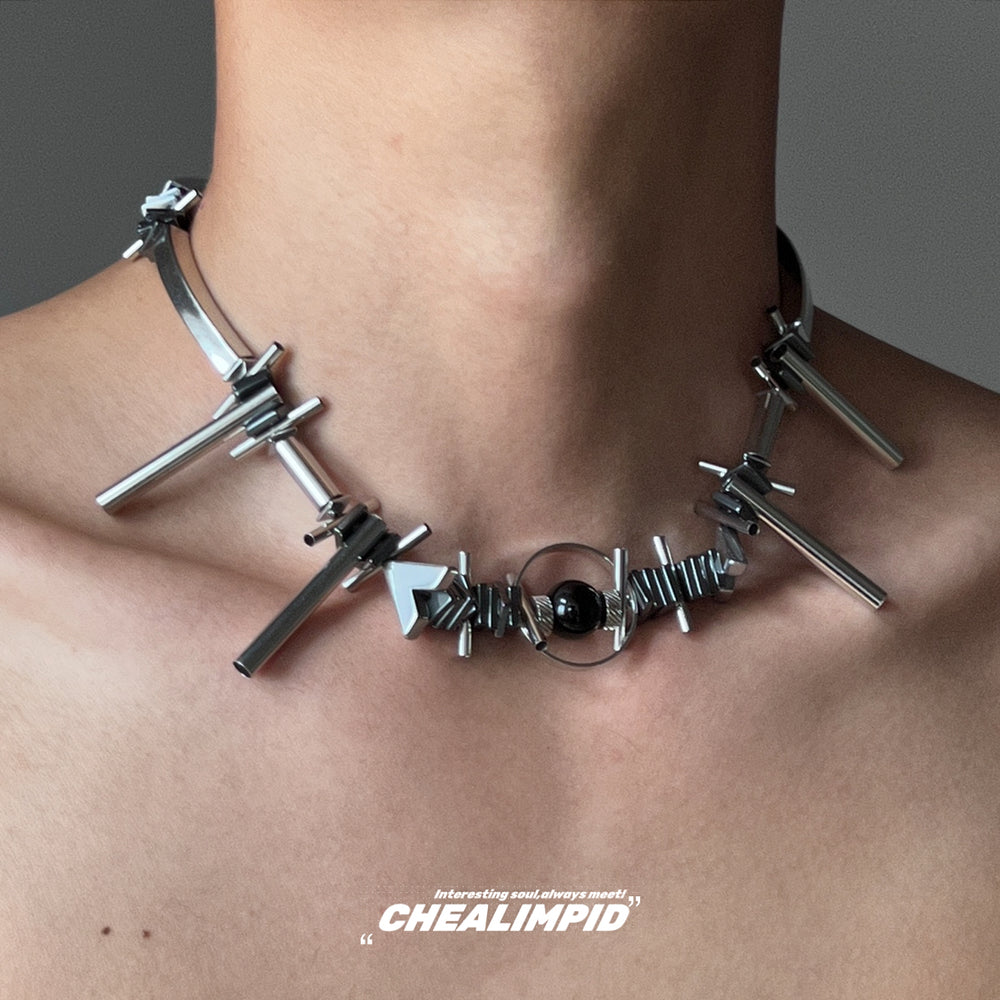 Mechanic Metal Irregular Necklace ArtsKoreanMan