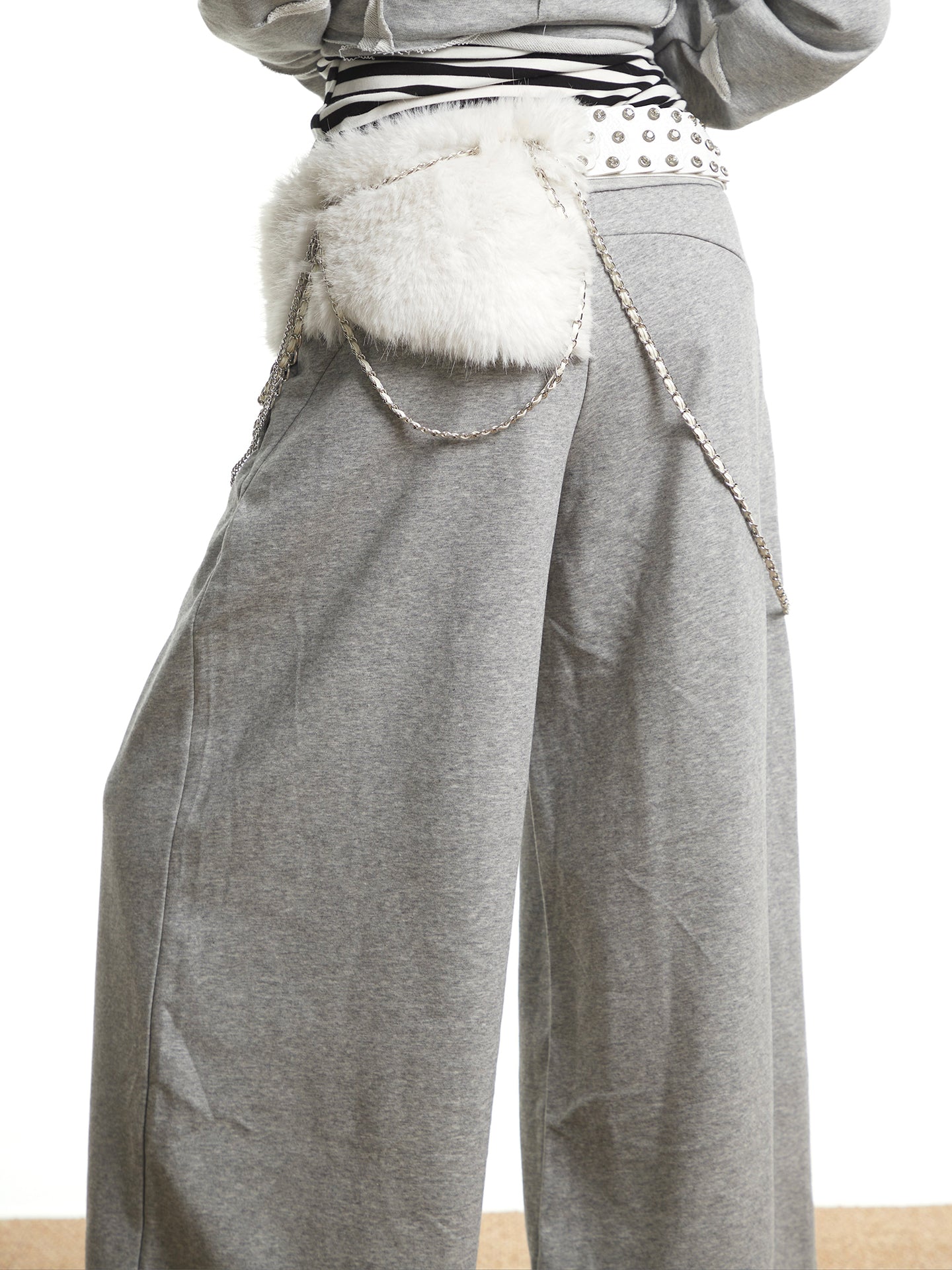 Versatile Irregular Chain Furry Belt