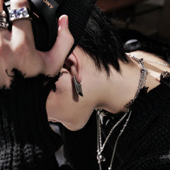 Metal Diamond Blade Earrings