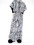 【25s Oct.】Short Furry Leopard Print Faux Fur Coat/Pants