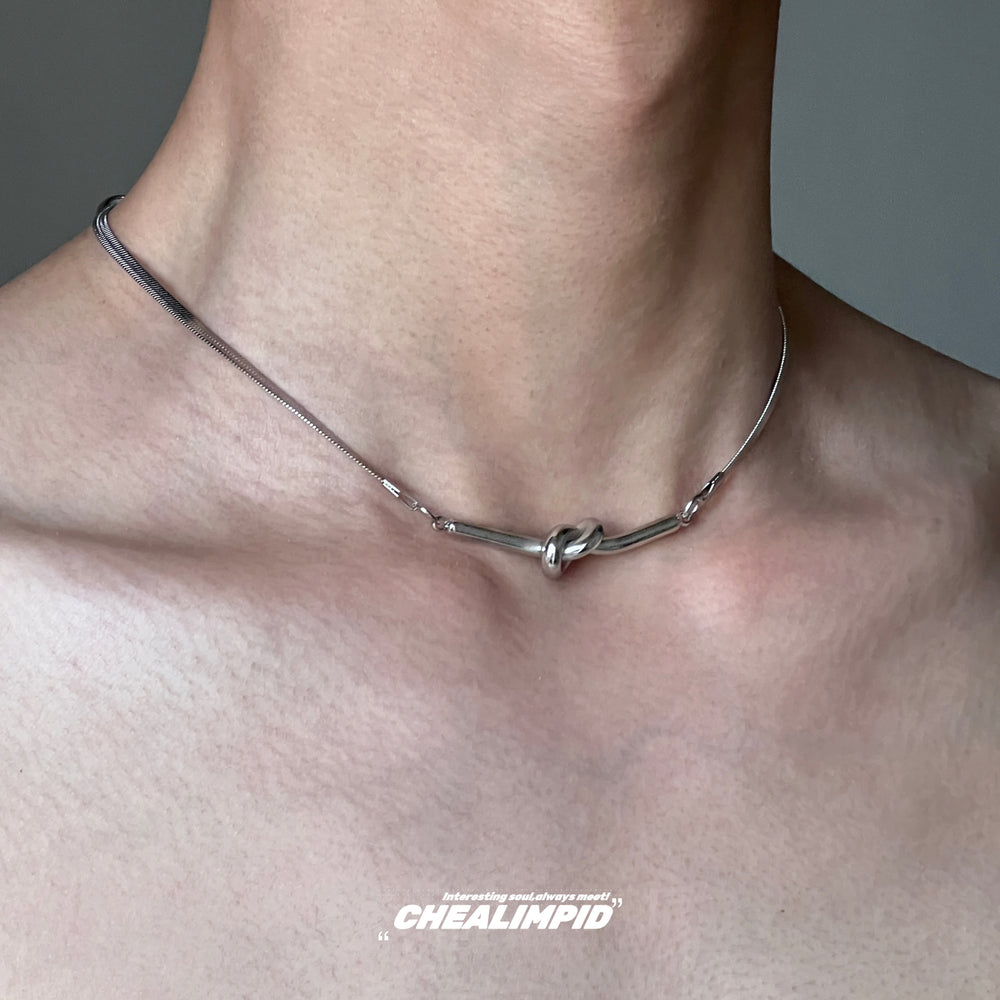 Simple Twisted Dnake Bone Necklace ArtsKoreanMan