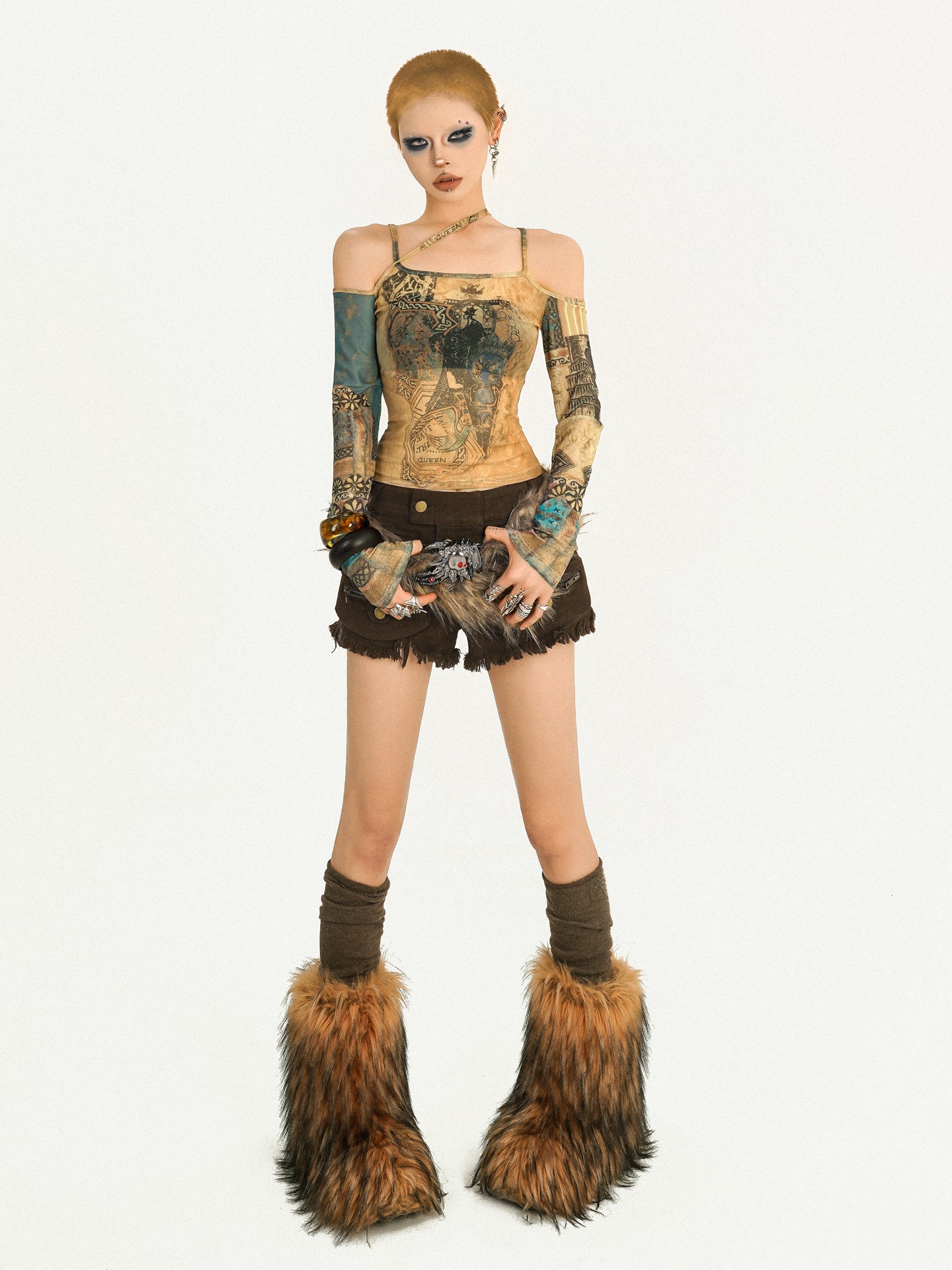 Vintage Furry Skull Belt