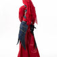 【25s Oct.】Denim Patchwork Red Leather Jacket/Double Waist Leather Pants