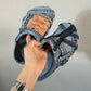 Washed Denim Patchwork Retro Vibe Slippers（Each one is unique)