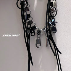 Zippered Irregular Multi-Element Punk Necklace